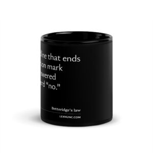 Betteridge's law black mug - Image 2