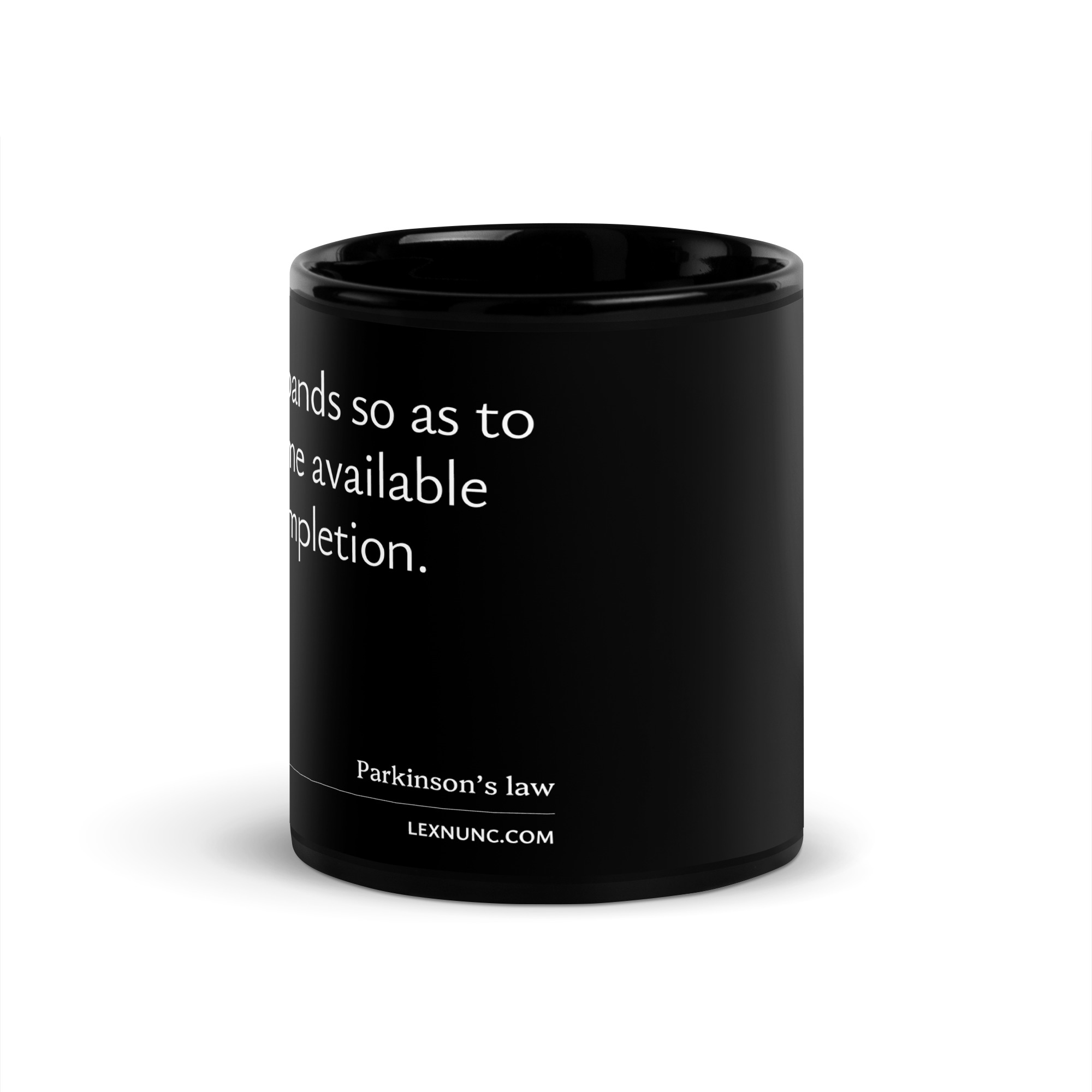 Parkinson's law black mug - Image 3