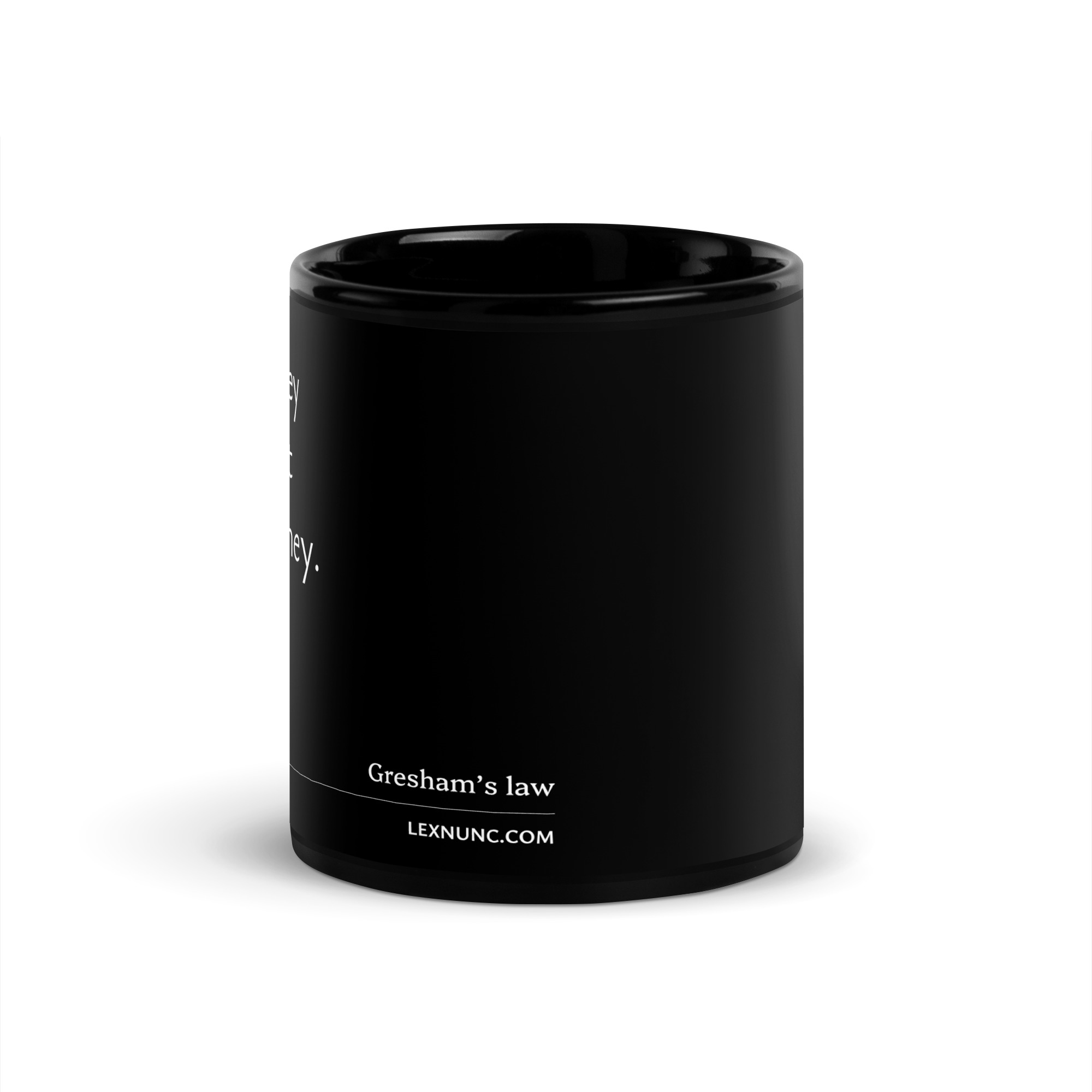 Gresham's law black mug - Image 3