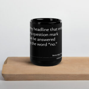 Betteridge's law black mug - Image 7