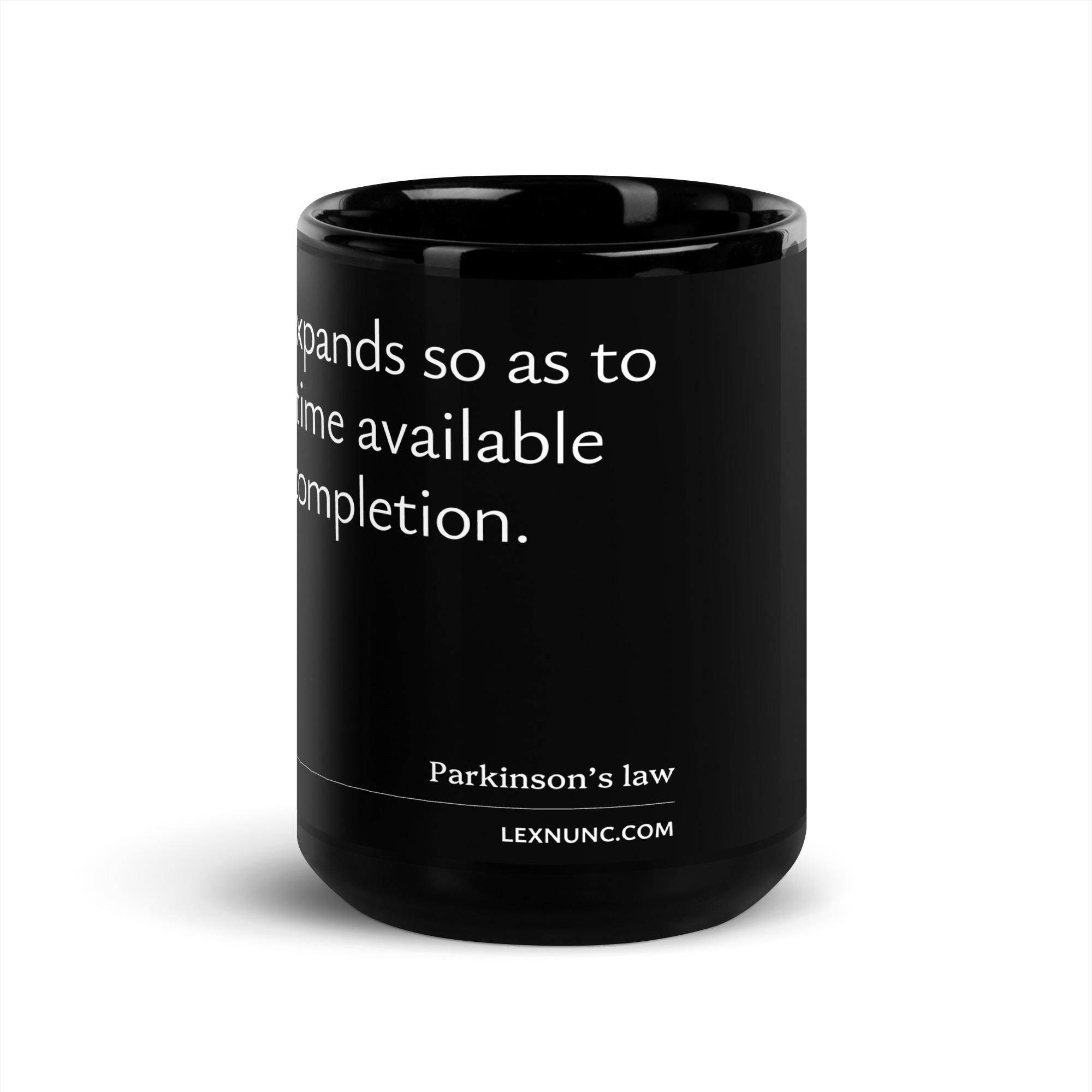 Parkinson's law black mug - Image 6