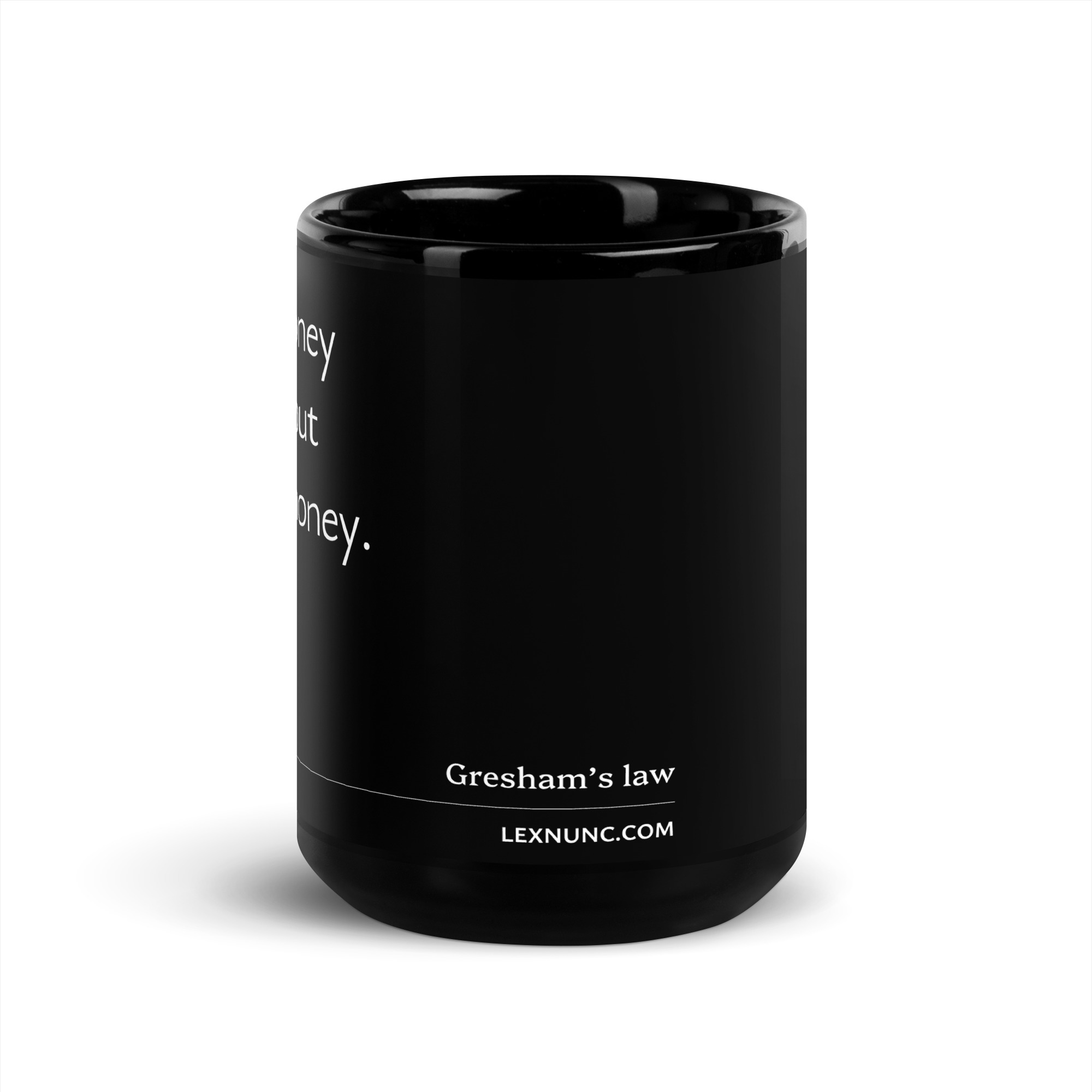 Gresham's law black mug - Image 6