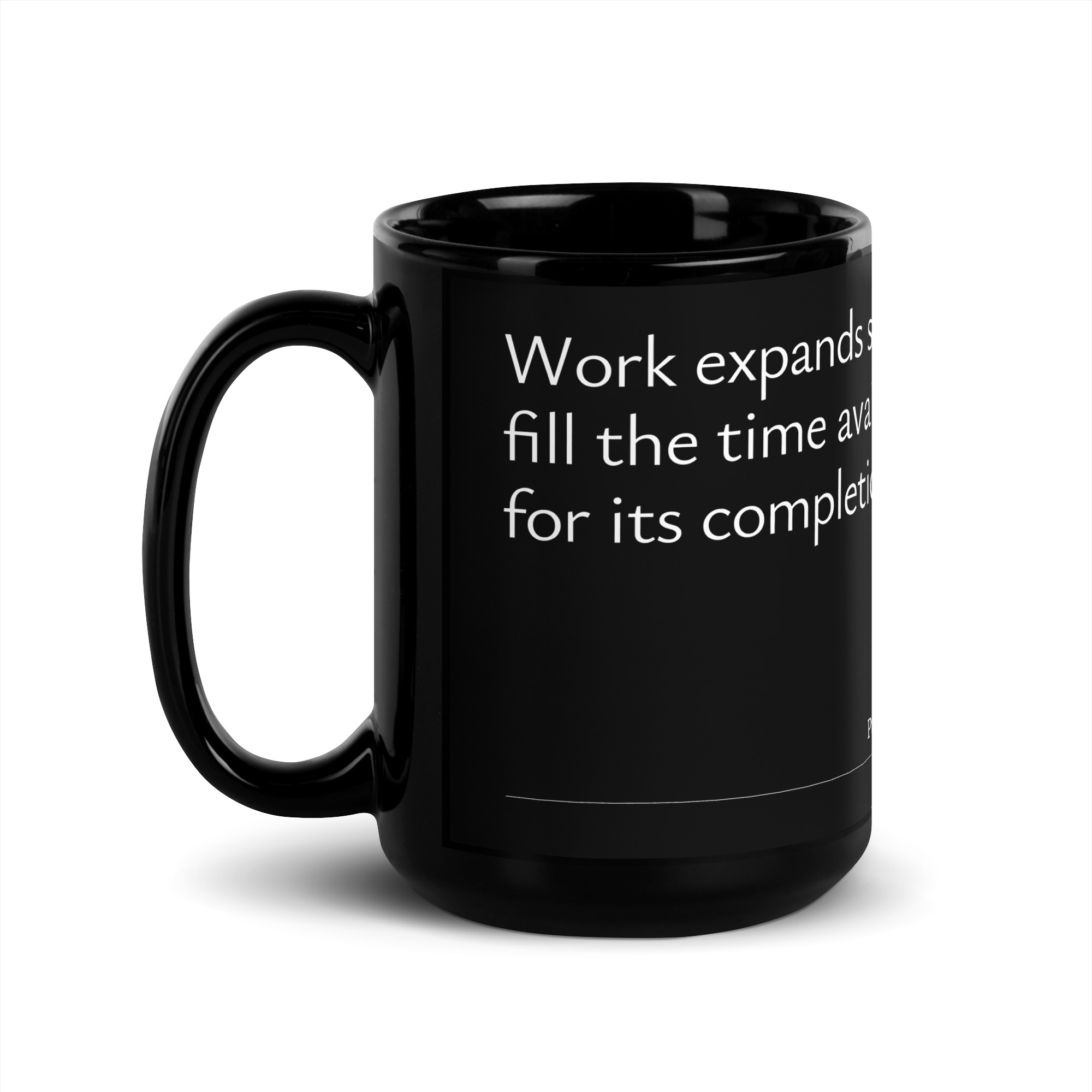 Parkinson's law black mug - Image 4